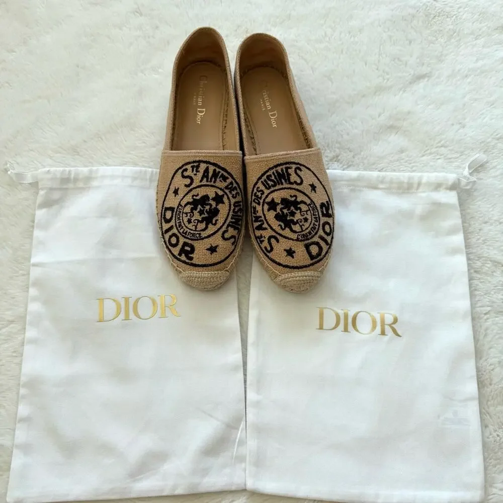 NEW!! Christian Dior Granville Beige Union Espadrilles size 40 EU Retail 850$